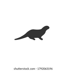 Otter silhouette vector on a white background