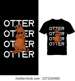  Otter T-shirts– Otter T – Shirt Design, Men's Otter T-shirt,  Funny Otter Art Print Shirt, Original Funny Animal Art,  Printable Sublimation Design.. 