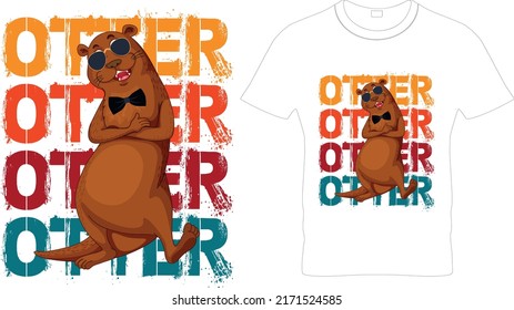  Otter T-shirts– Otter T – Shirt Design, Men's Otter T-shirt,  Funny Otter Art Print Shirt, Original Funny Animal Art,  Printable Sublimation Design.. 