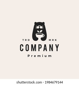 Teeblatttrunk Hipster Vintage Logo Vektorgrafik