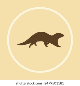 Otter trendy logo beautiful abstract art vector illustration colorful background