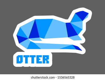 Otter from triangles of different shades of blue