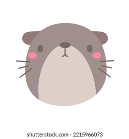 Otter vector. Cute animal face. design for kids