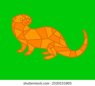 Otter. Otter Vector. Otter geometric design. Otter green background.