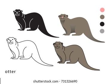 Otter vector icon logo