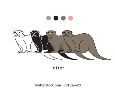 Otter vector icon logo