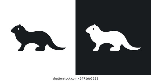 Otter vector icon set in solid style.