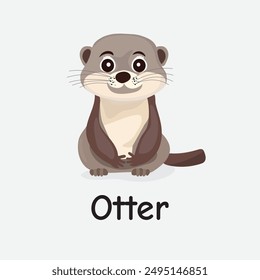 Otter Vector Illustration: Playful Marine Mammal