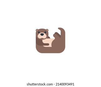 Otter vector isolated icon. Otter emoji illustration.