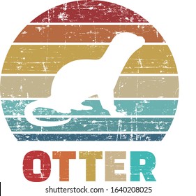 Otter vintage sign with rainbow colors