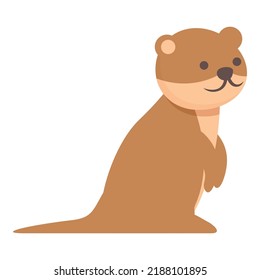 Otter weasel icon cartoon vector. Cute animal. Cute marten