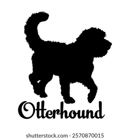 Otterhound dog silhouette, dog breeds, logo, vector, silhouette,  animal, illustration, icon, sign, design, black, symbol, pet, love
