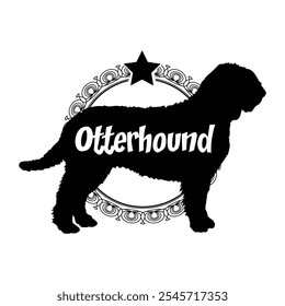 Otterhound dog silhouette, dog, dog breeds,  vector, silhouette, logo design, animal, illustration, icon, sign, black, pet