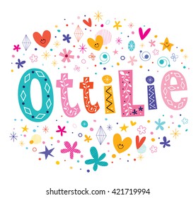 Ottilie girls name decorative lettering type design