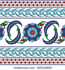 Ottoman ancient Turkish tile floral patterns