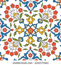 Ottoman ancient Turkish tile floral patterns