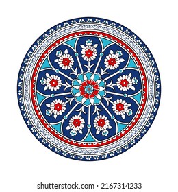 Ottoman ancient Turkish tile floral patterns