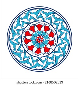 Ottoman ancient Turkish tile floral patterns