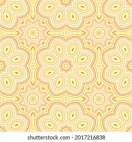 Ottoman authentic floral vector seamless motif. Textile patchwork design. Delicate damask pattern. Pottery print design. Geometric shapes composition.