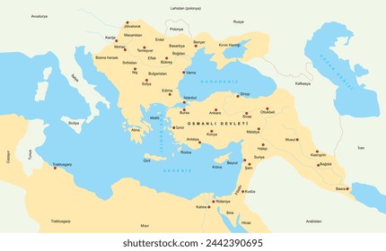 Ottoman borders in the Kanuni period, Ottoman empire, history, map