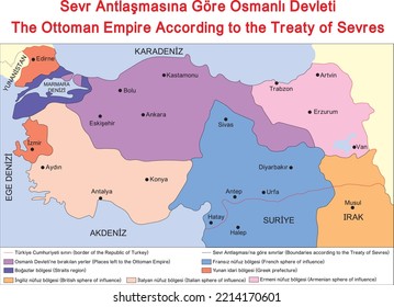 The Ottoman Empire According to the Treaty of Sevres