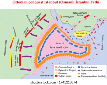Ottoman Empire conquest istanbul map