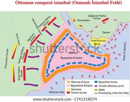 Ottoman Empire conquest istanbul map