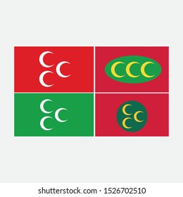 Ottoman Empire Flags - Turkey old country graphic element Illustration template design
