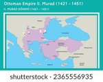 ottoman empire II Murad map (1421-1451)