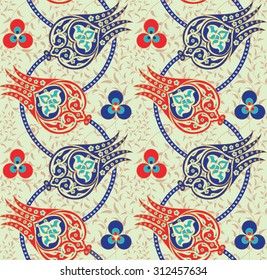 Ottoman Floral Pattern Seamless Traditional Turkish