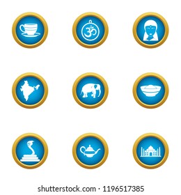 Ottoman icons set. Flat set of 9 ottoman vector icons for web isolated on white background