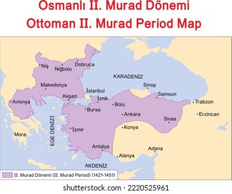 Ottoman II. Murad Ruler Period Map