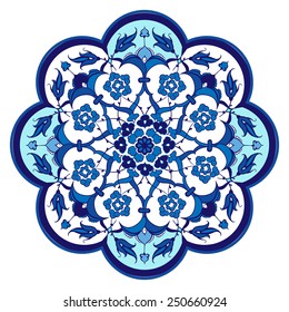 Ottoman Islamic ceramic floral vector tile osmanlı çini motif el çizimi islam eseri