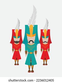 Ottoman Janissary Soldiers Flat Vector