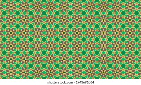 Ottoman Moslem geometric pattern. Decorative seamless Islamic pattern vector. Illustration vector background. Design use for fabric, print, fashion design, textile, wallpaper, backdrop, banner, flyer.