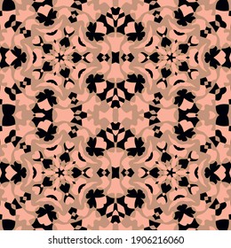 Diseño gráfico de patrones sin fisuras de la mezquita otomana. Ornamento de azulejos florales de Oriente Medio. Patrón oriental sin costuras. Ornamento de formas geométricas abstractas islámicas tradicionales. Composición de vector árabe