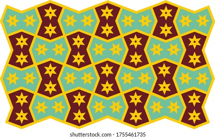 ornamento otomano, estrella, patrón, geométrico 