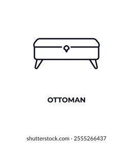 ottoman  outline icon. Linear vector from furniture concept. Thin line ottoman  icon isolated on white background