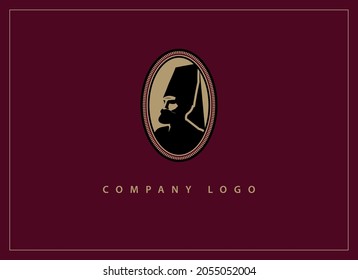 Ottoman Portrait Logo Vector Illustration