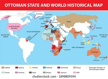 Ottoman State And World Historical Map Turkish History