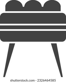 Ottoman Stool Icon image. Suitable for mobile application.