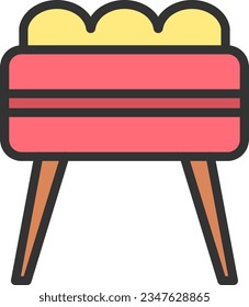 Ottoman Stool Icon image. Suitable for mobile application.