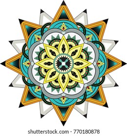 Ottoman style mandala with soft colors