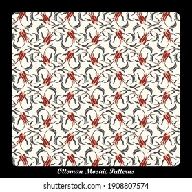 Ottoman style mosaic pattern. Randomly distorted joint gaps show up a hand made effect.Can be used for bedding, upholstery, garments, fabrics and wallpaper prints, curtains...
