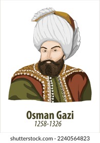 Ottoman Sultan Portait Illustration Vector
