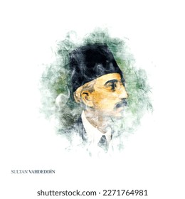 Ottoman sultans watercolor and oil painting concept