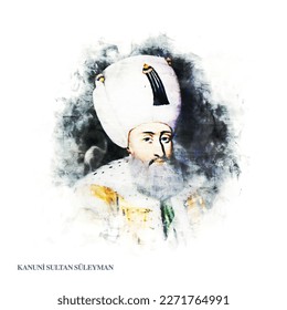 Ottoman sultans watercolor and oil painting concept