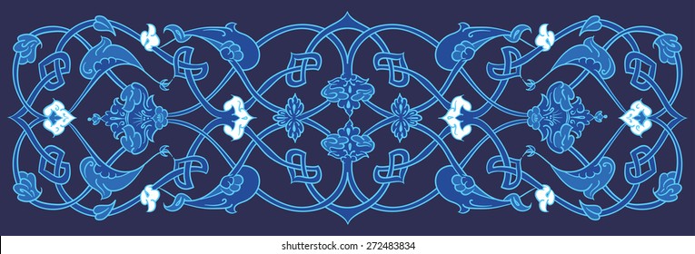 Ottoman, Turkish, Arabic, African, Islamic floral vector border frame ceramic tile
arap islam müslüman dünyası osmanlı çini motif bordür vektör