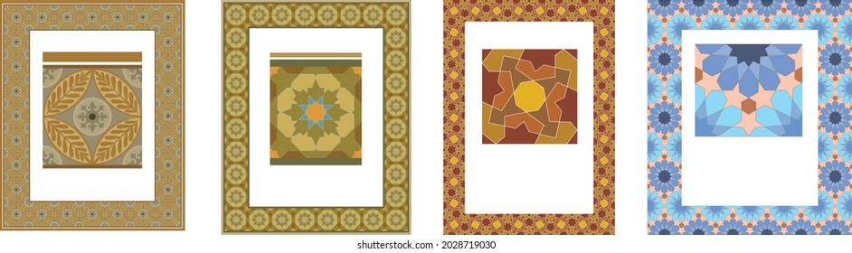 ottoman and turkish seamless vector pattern or islamic pattern and  mosaic or frame or motif or carpet or textile pattern