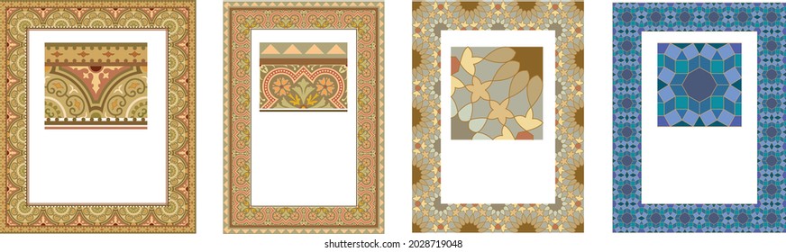 ottoman and turkish seamless vector pattern or islamic pattern and  mosaic or frame or motif or carpet or textile pattern